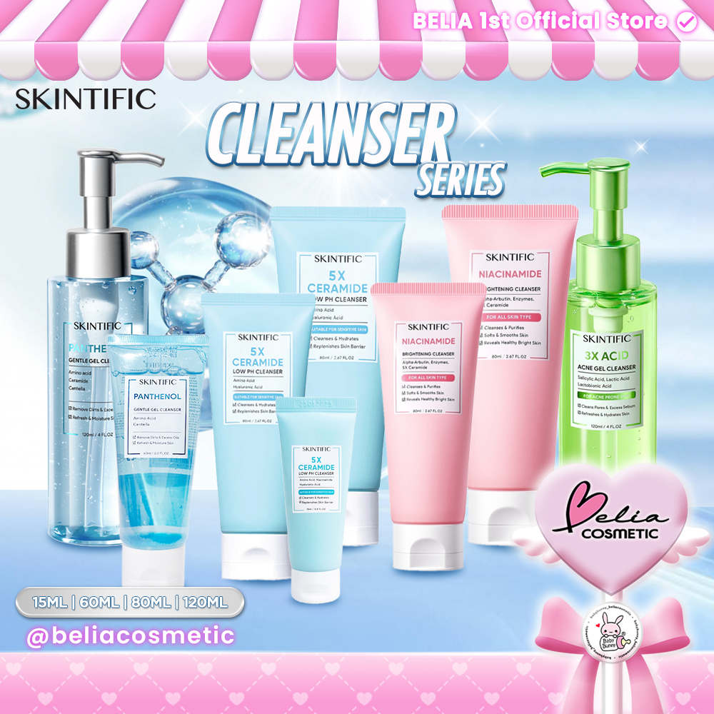 [ BELIA ] SKINTIFIC Cleanser Series 15 ml | 60 ml | 80 ml | 120 ml | Facial Wash | Sabun Cuci Muka