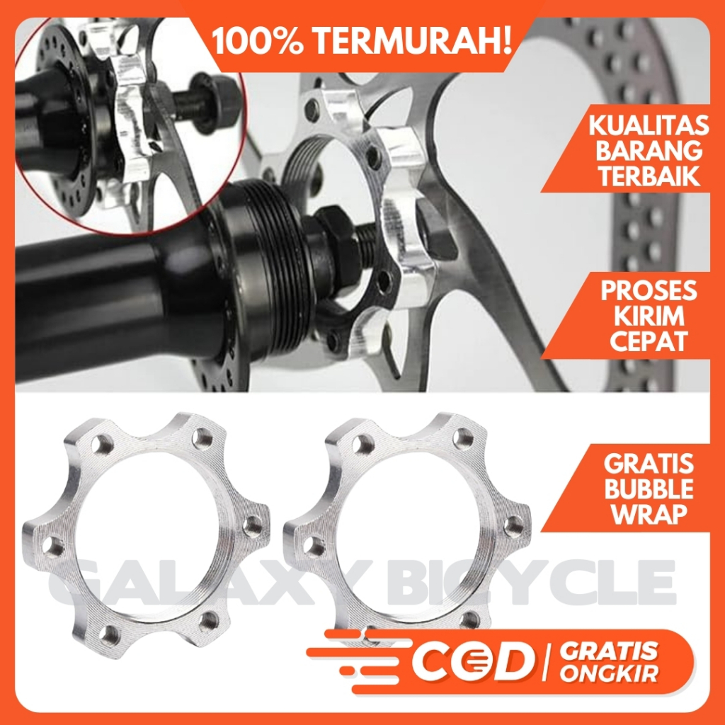Adaptor Rotor Sepeda 44MM Adaptor Disc Brake Alloy Rem Cakram Modifikasi Ulir Hub Freehub Ke Cakram 