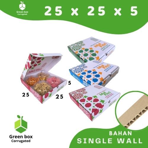 Box kuker 25x25x5 (Toples 250gr isi 4) Kardus Kue Kering idul fitri / Box Kuker bulat / dus Kue Keri