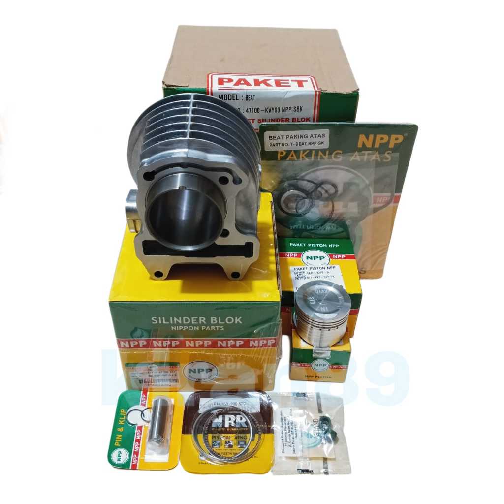 BLOK SEHER BORING SILINDER BEAT KARBU, SPACY KARBU, SCOOPY KARBU KOMPLIT PLUS TOPSET+SEAL KLEP KVY O