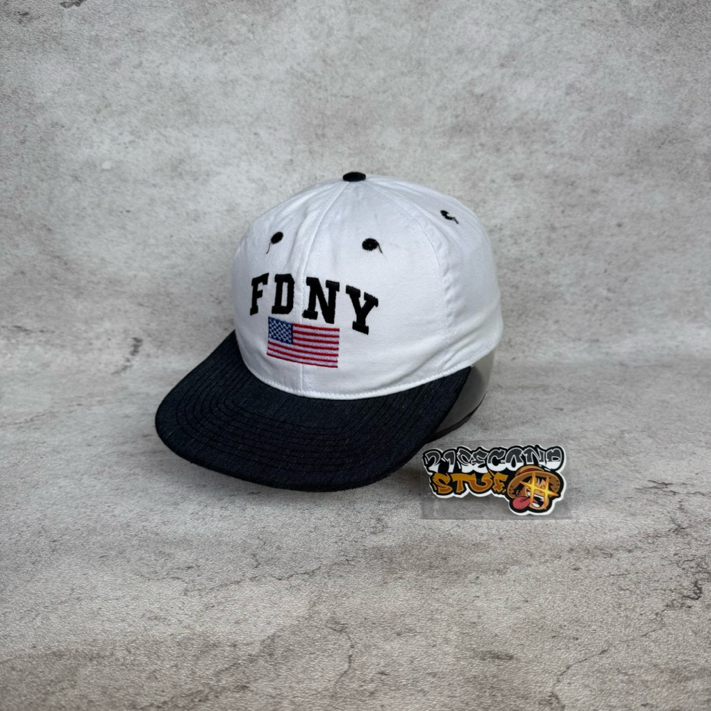 Topi Vintage FDNY Putih Hitam Dewasa Second