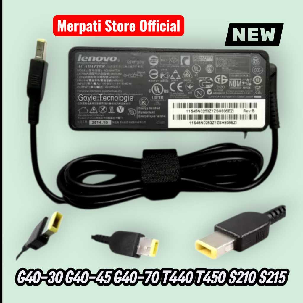Charger Laptop Lenovo - G40 G40-30 G40-45 G40-70 S210 S205 S215 S20-30 T440 T450 Free Kabel Power