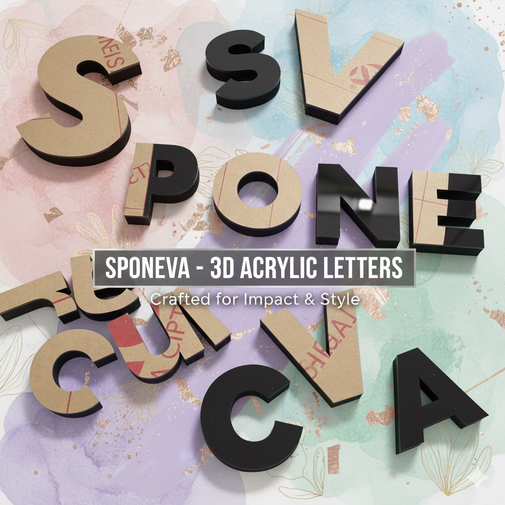 Huruf Timbul Sponeva Akrilik Ukuran diatas 20 cm