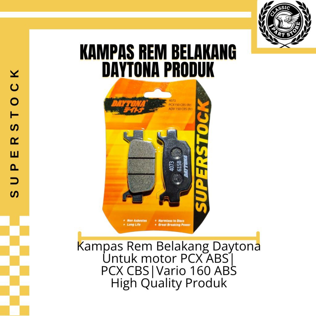 Kampas Rem Belakang Daytona Untuk Motor PCX ABS PCX CBS VARIO 160 ABS