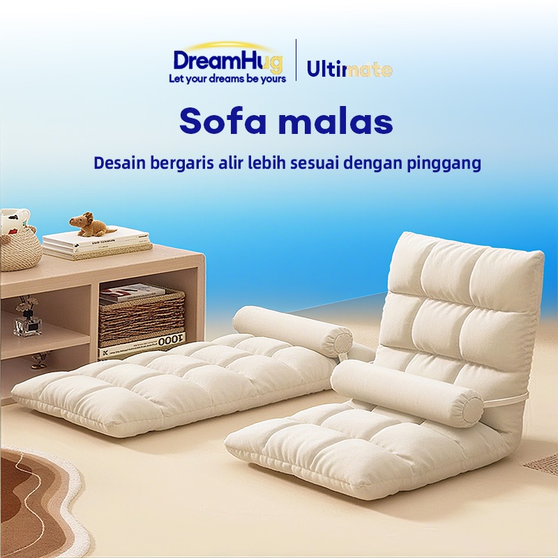 READY STOCK sofa lipat Ultimate Sofa Malas dengan Pinggang Sofa Lesehan Lipat Jumbo  Kursi Lantai Mi