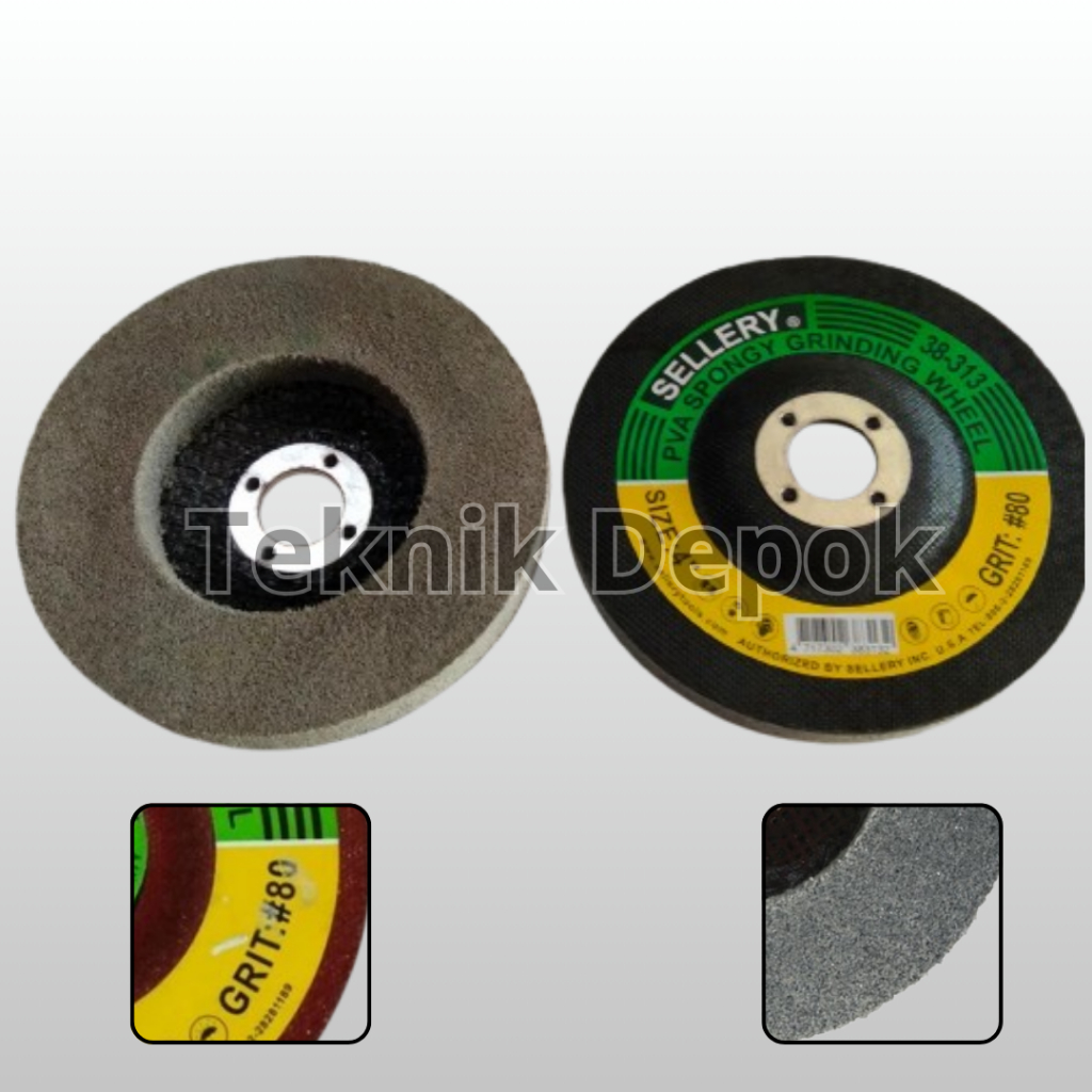 PVA Spongy Grinding Wheel Grit 80 Sellery Gurinda Spons Batu Gerinda Poles 4 inch Grade #80 Diameter