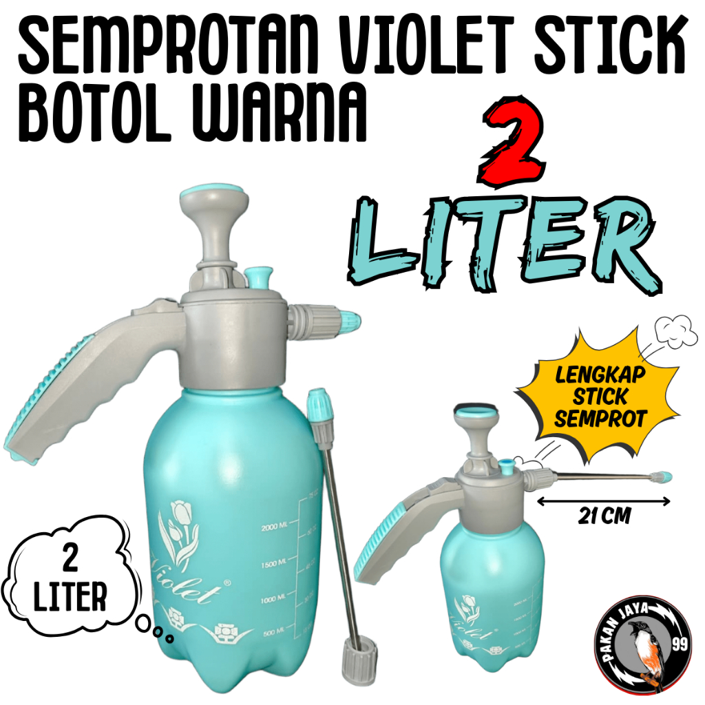 SEMPROTAN VIOLET STICK 2 LITER BOTOL WARNA POMPA AIR SPRAYER LENGKAP STIK SEMPROT TANAMAN BURUNG