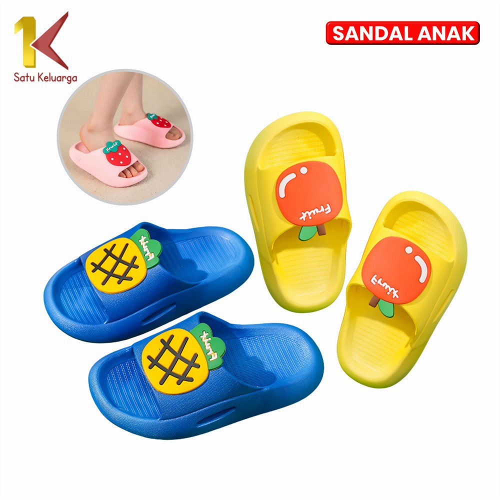 Satu Keluarga Sandal Anak Slip On Motif Buah S43 Sendal Anak Perempuan Laki Laki Selop Karakter Lucu