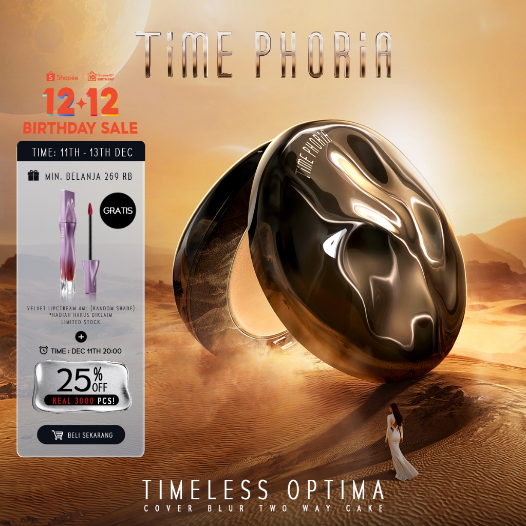 TIME PHORIA - TWC-Two Way Cake Timeless Optima Perfection Powder Foundation Bedak Padat Tahan Lama B