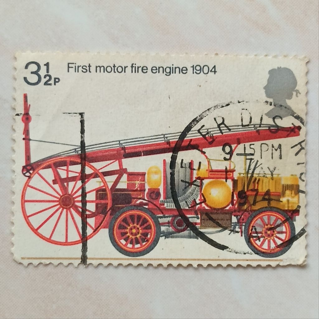 Perangko Prangko Kuno Inggris UK 1974 Seri Fire Brigade - YN3000