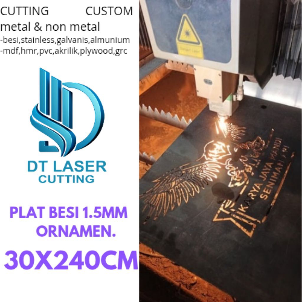 Laser Cutting Plat Besi 1.5mm 30x240cm
