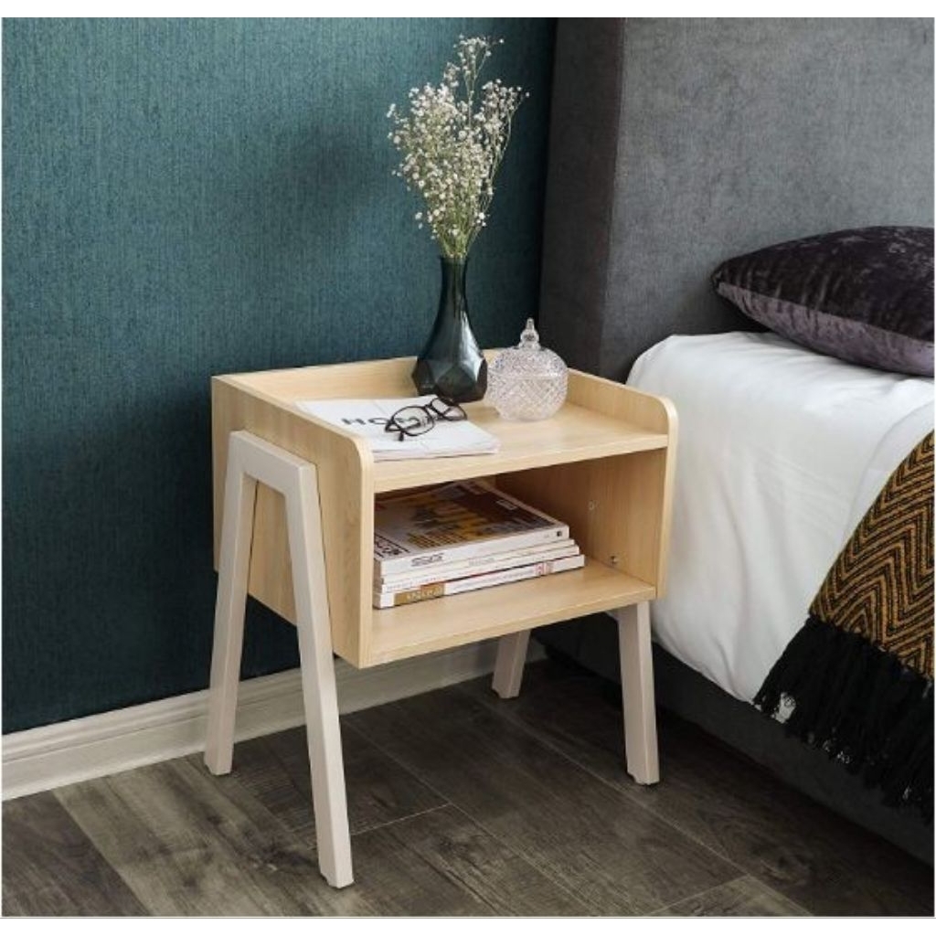 nakas minimalis kayu mahoni natural