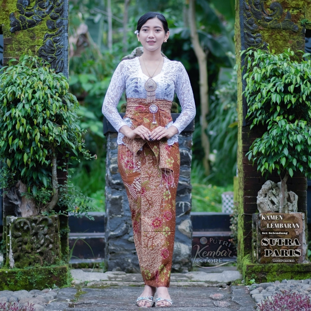 Kamen Sutra Paris ATBM Premium Motif Batik Set Slendang / Sutra Paris Motif ATBM