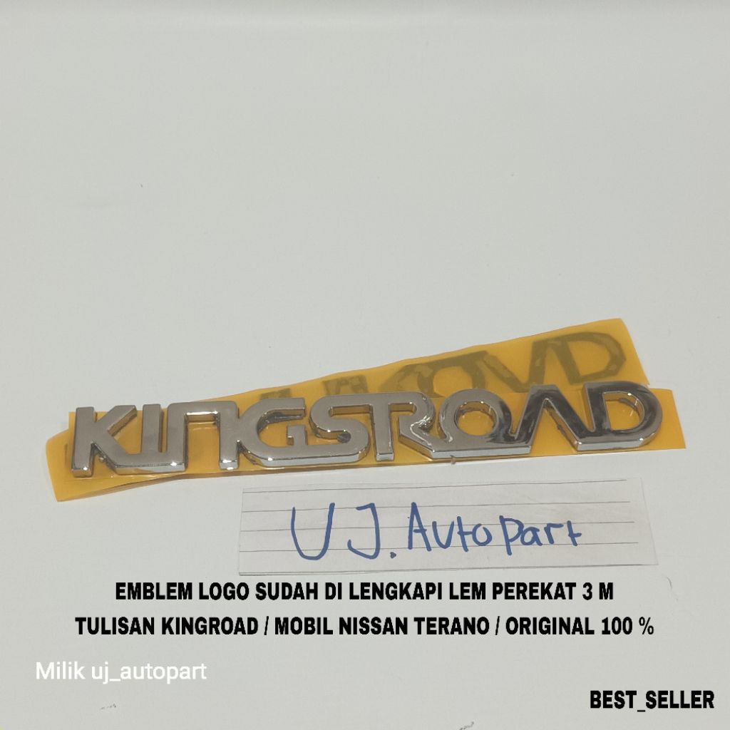 Emblem Logo Bagasi Tulisan Kingsroad / Mobil Nissan Terrano / Warna Chrome Original 100 %