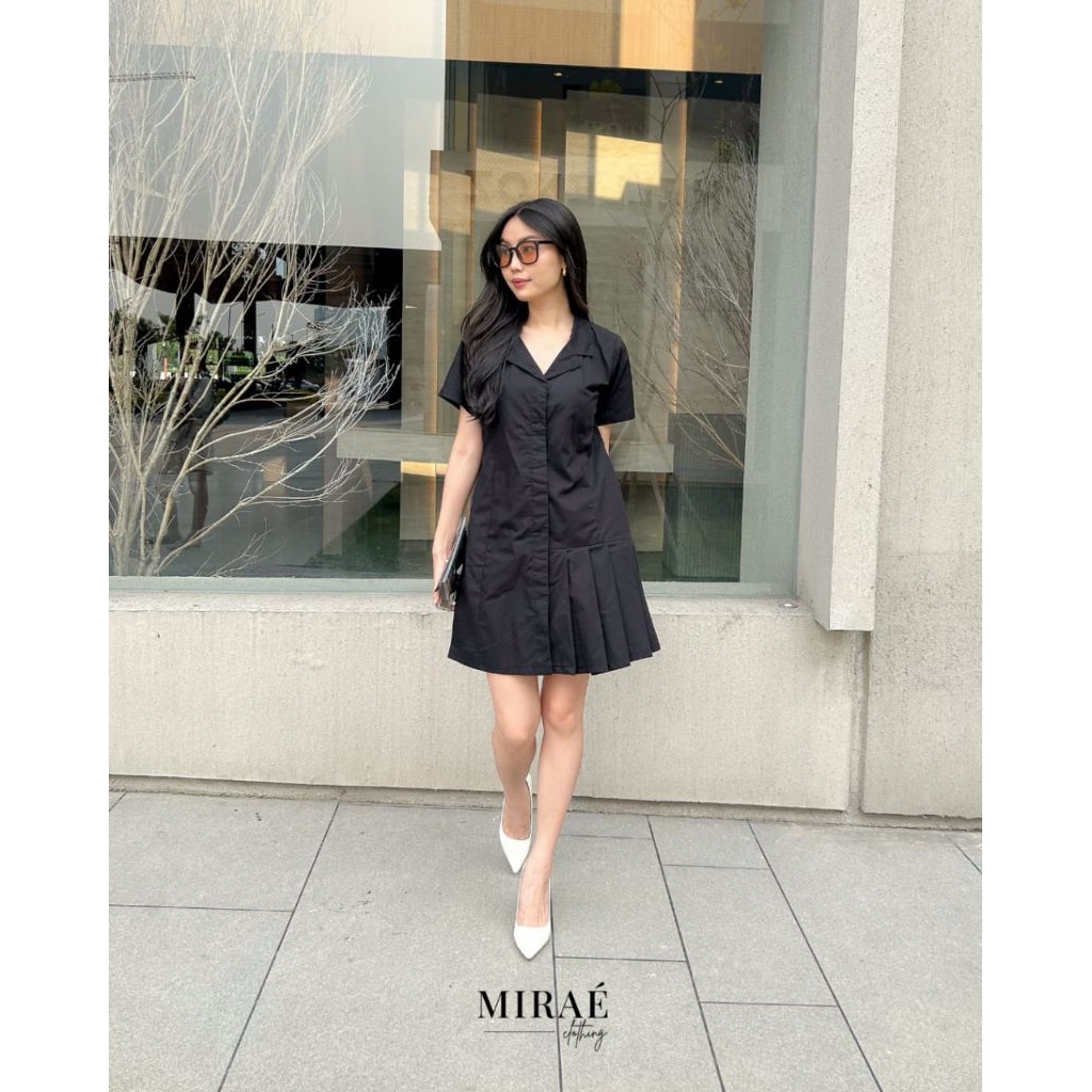 ELAINE M08 Mini Dress Elegan | Dress Pendek Simple | Baju Cewek Harian
