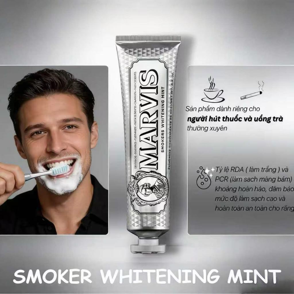 Italia -marv1ss mint toothpaste 85ML Pencerah Anti Noda Rokok Pasta Gigi