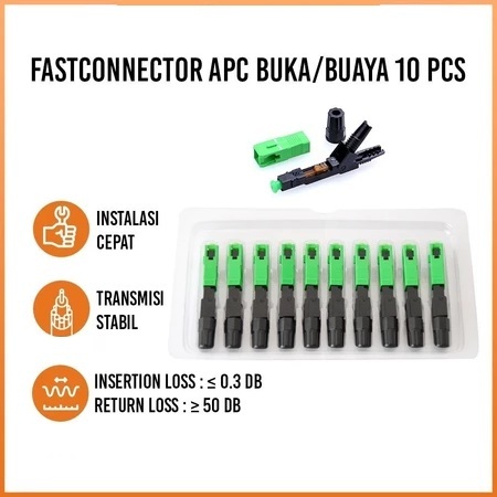 Fast Connector SC APC Fiber Optik Konnector APC Buaya 10 Pcs