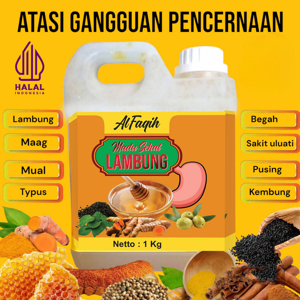 Madu Lambung Al Faqih 1Kg - Madu Sehat Lambung gerd asli Madu Untuk Kesehatan Lambung Gerd & maag