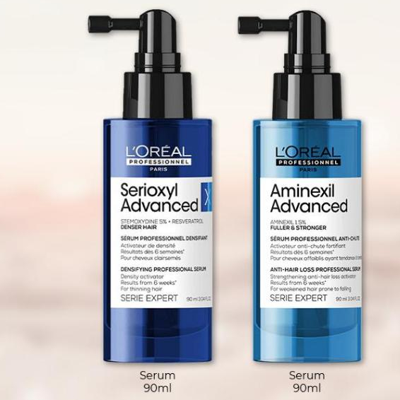 L'Oreal Professionnel Aminexil Anti Hair Fall + Serioxyl Denser Hair Growth Serum Untuk Rontok & Pen