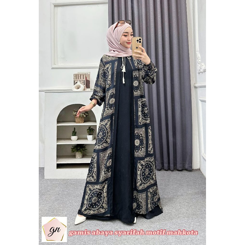 gamis abaya syarifah jumbo/gamis batik jumbo/dress rayon jumbo_ nuriya colection