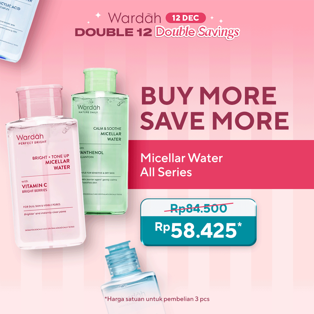 Wardah Micellar Water All Series - Perfect Bright, Calm and Soothe Nature Daily, Acnederm, Lightenin