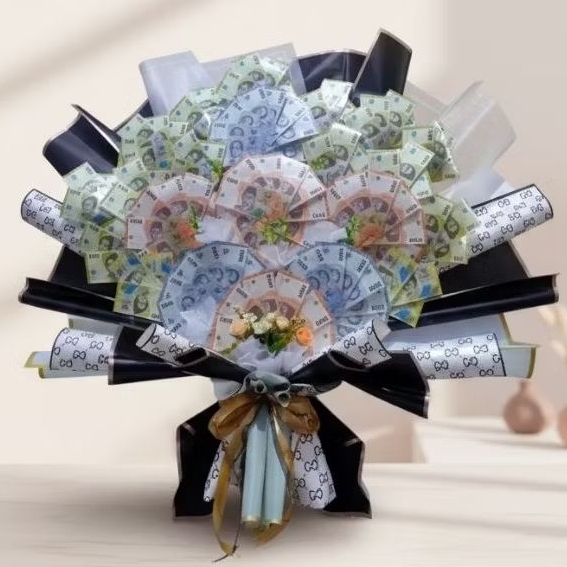 Custom Buket Uang Bunga Snack Hijab Baju Bayi Kado nikahan wedding lamaran wisuda hari guru Bouquet 