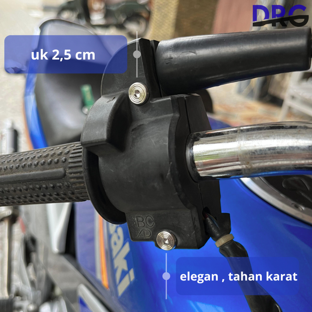 Baut Holder Ninja R RR SS Stainless Slim M5 2.5cm – Baut Saklar Motor Kiri Kanan Anti Karat 2pcs