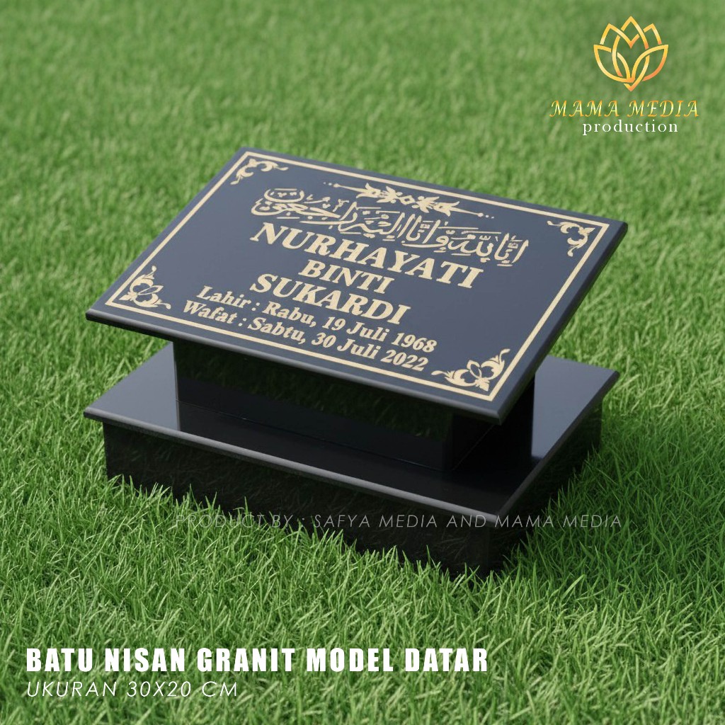 BATU NISAN TUGU STANDART - BATU NISAN MODEL DATAR 20X30 - BATU NISAN DUDUKAN