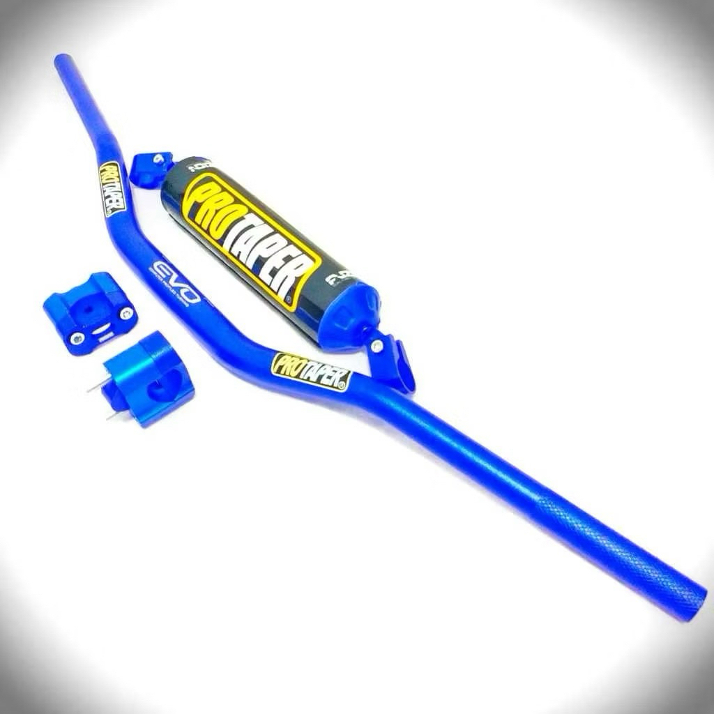 stang fatbar protaper evo warna biru paketan riser handgrip busa klx crf vixion nmax dll