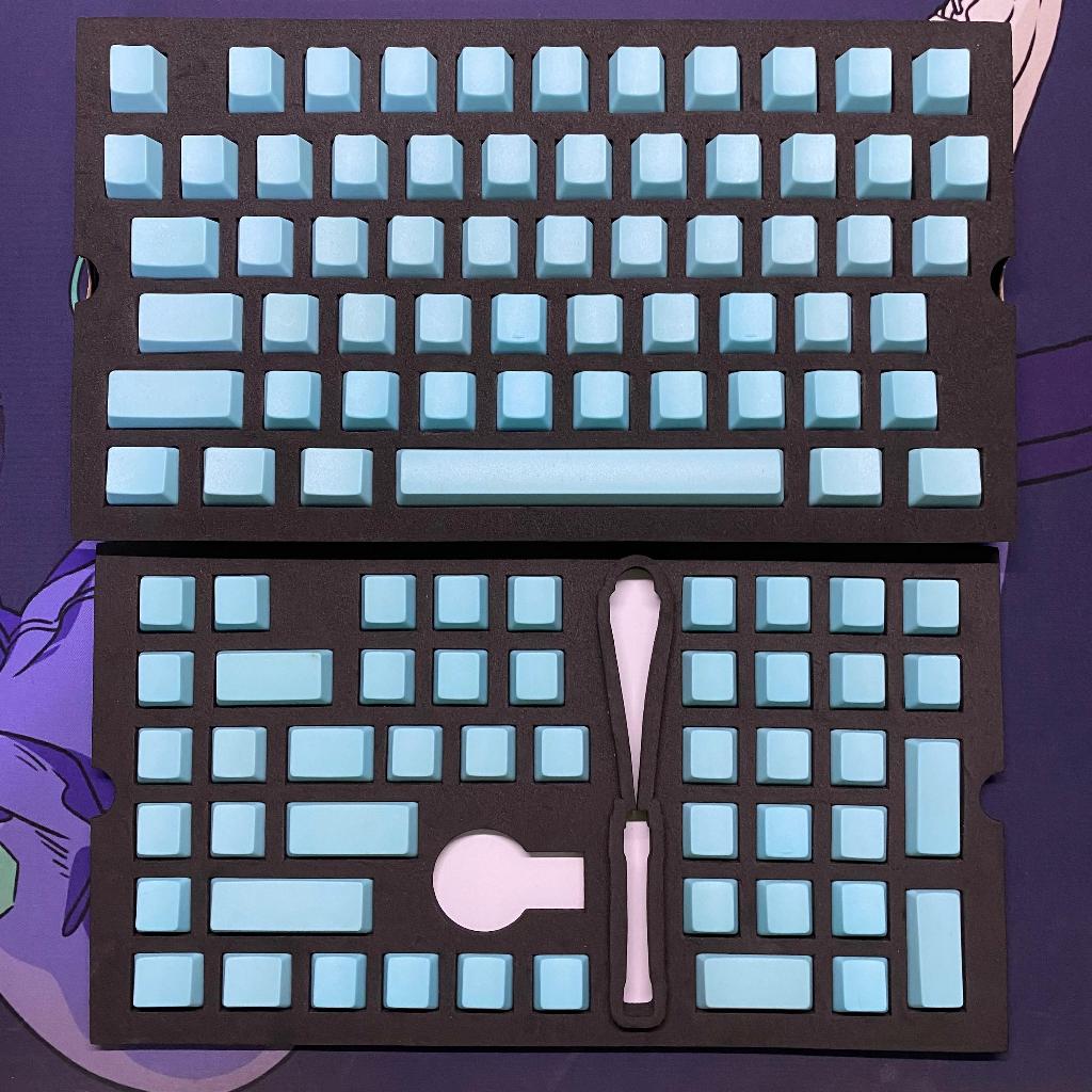 YMDK blank thick pbt oem profile keycaps blue 108 keys