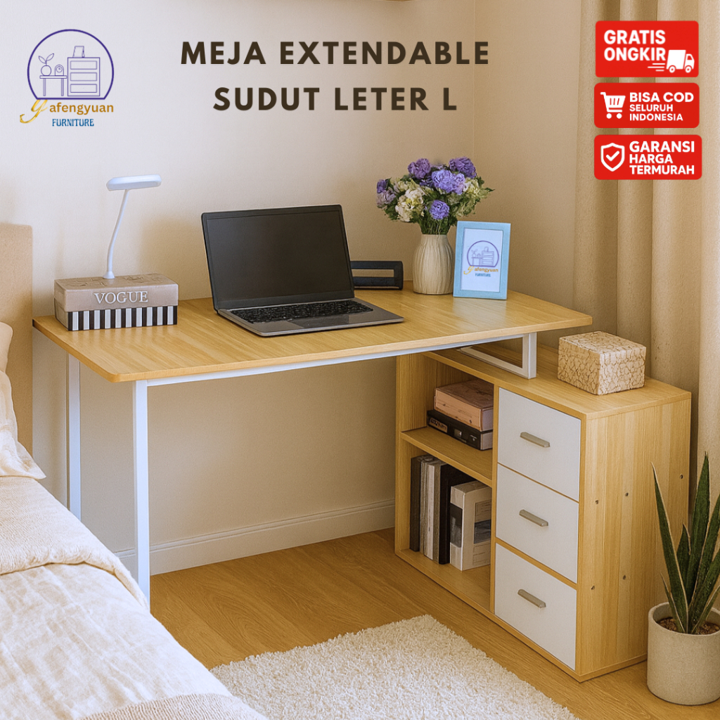 Meja 3 Laci Extendable Meja Laci Komputer Minimalis Meja Kamar Minimalis Aesthetic Meja Kantor Besi 