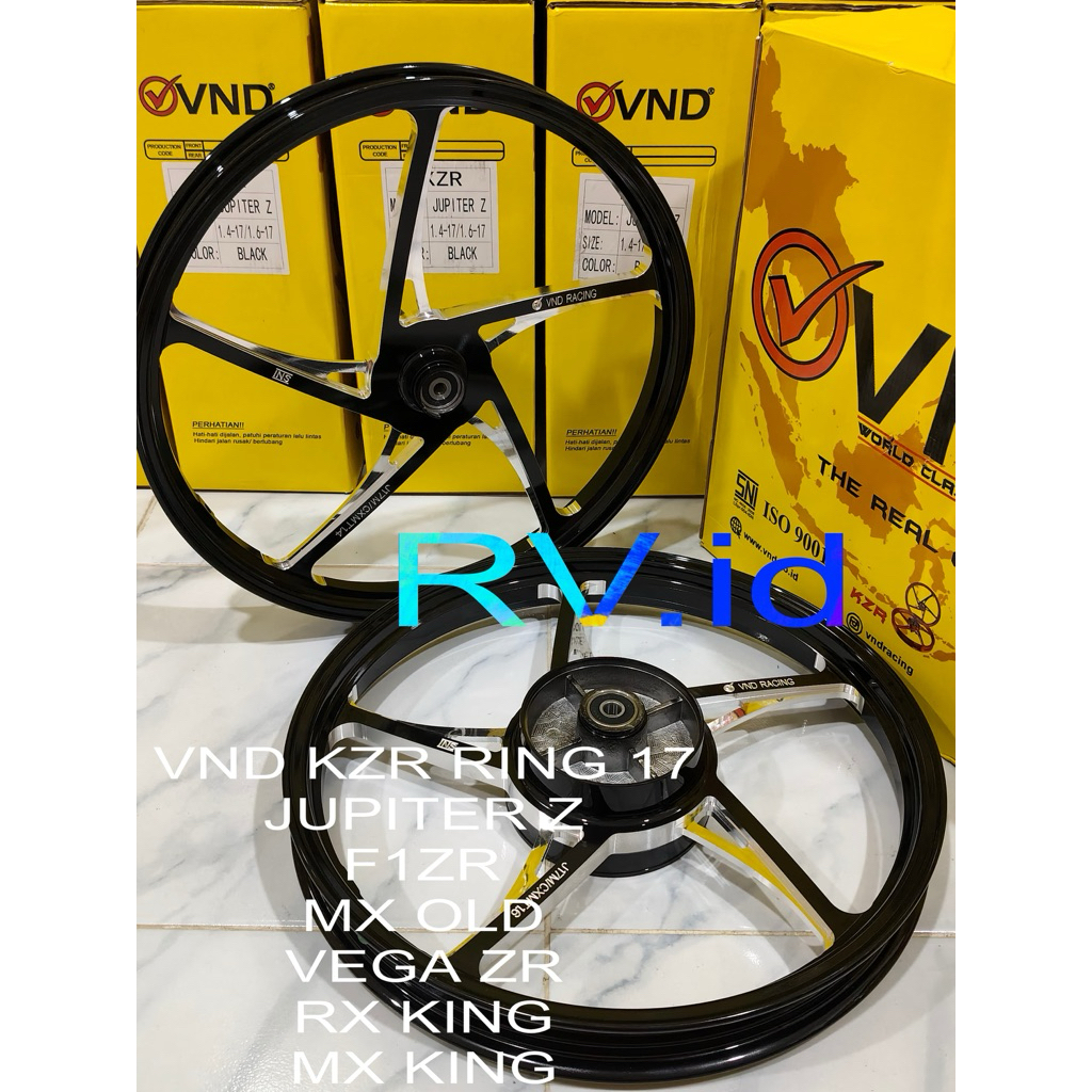 VND VELG KZR RING 17 JUPITER Z / VEGA ZR / F1ZR / NMAX OLD  UK DEPAN  140x17 & BELAKANG 160x17 VND O