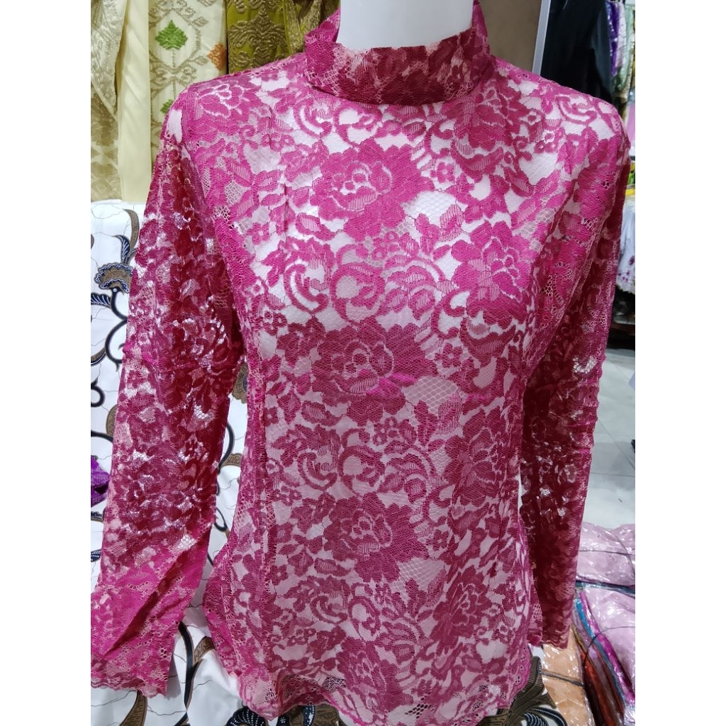 kebaya jadi murah Bali,dewasa kain halus brokat jepang,,pake resleting belakang tidak kaku sais XL& 