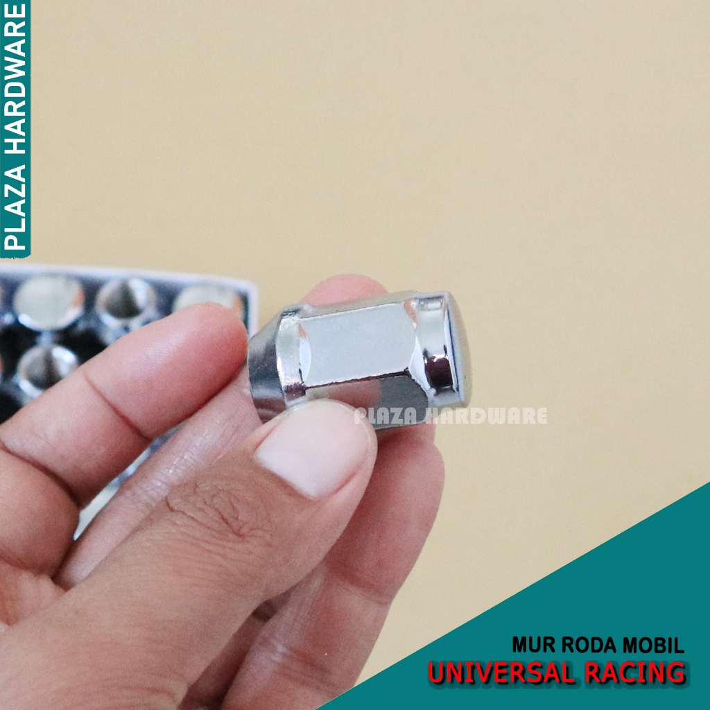 Mur Roda Racing Variasi Mobil Model RN Warna Chrome - Harga Satuan