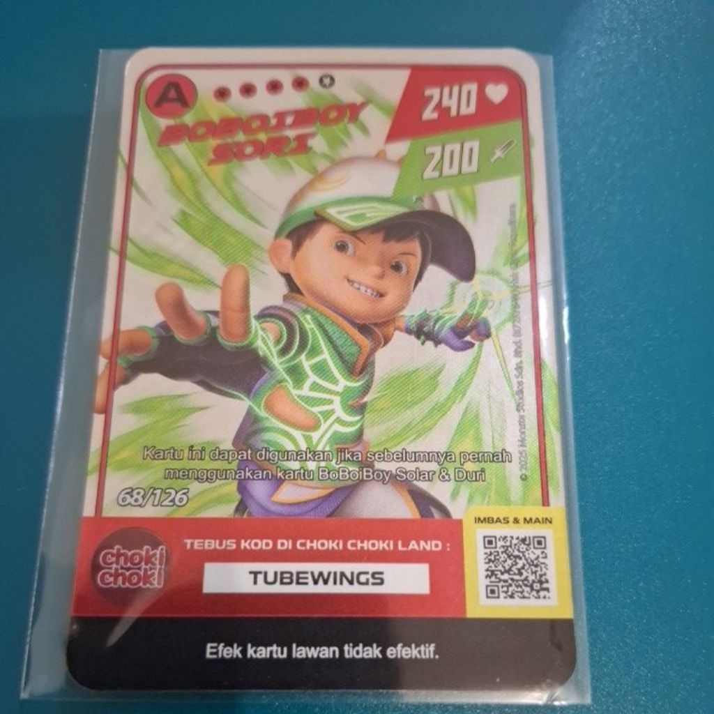 Kartu boboiboy choki choki - boboiboy sori