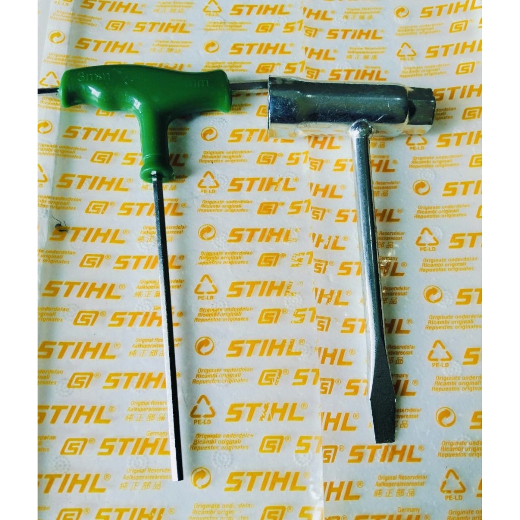 ms788 kunci busi+KUNCI L MODEL T STIHL ORIGINAL UNTUK MESIN POTONG kayu KECIL mini