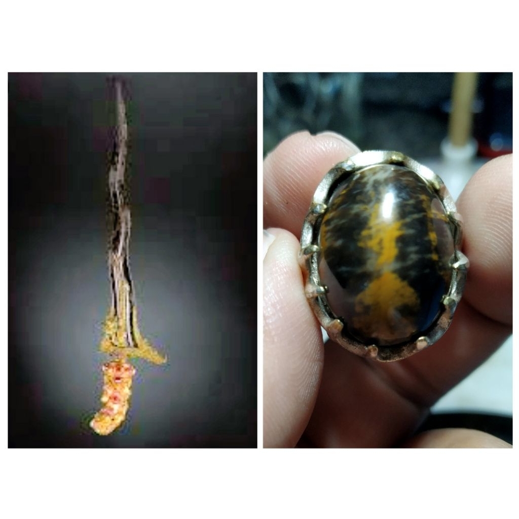 Batu Akik Motif Gambar KerisKendit Tua Kode 5/90