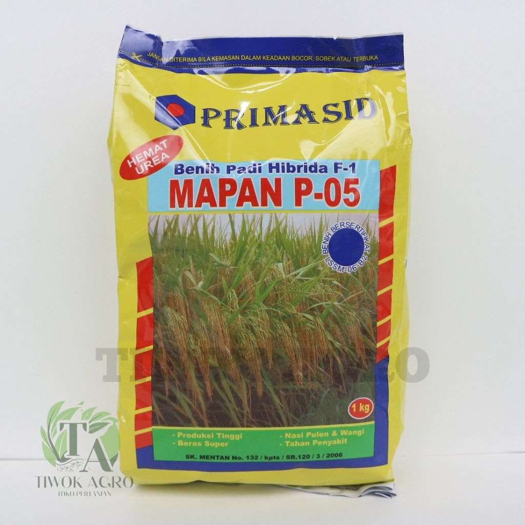 Benih Padi Hibrida Mapan P-05 | 13 Ton/Ha | Nasi Pulen Harum | Benih Unggul Cepat Panen