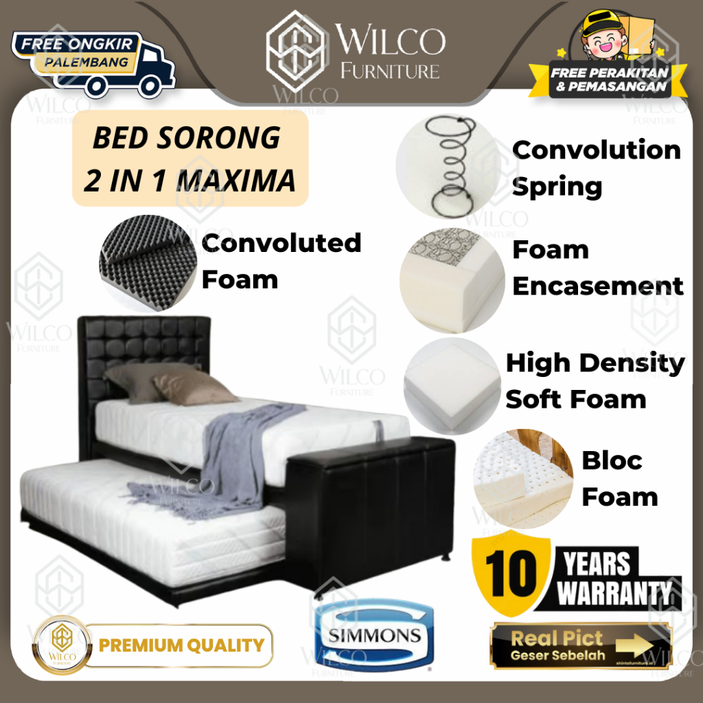 Bed Sorong 2 in 1 Maxima by Simmons | Kasur Matras Bed Dorong Simmons DeepSleep Series