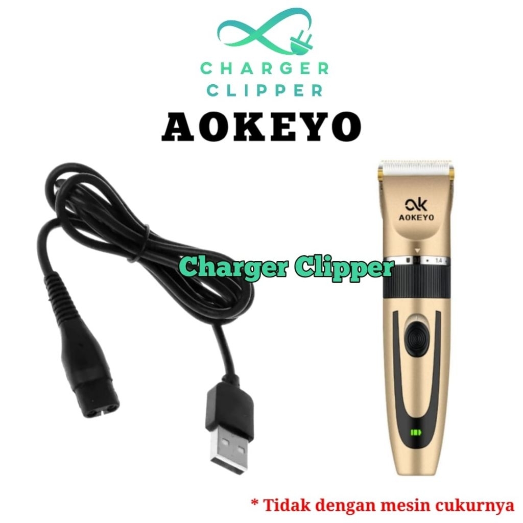 Kabel Charger AOKEYO Pengisi Daya Mesin Cukur Hewan Charger Clipper #D