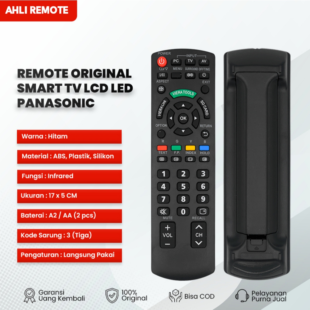 Remot Pengganti untuk Remote TV Panasonic Viera Smart TV / Remot TV Panasonic LCD LED Original
