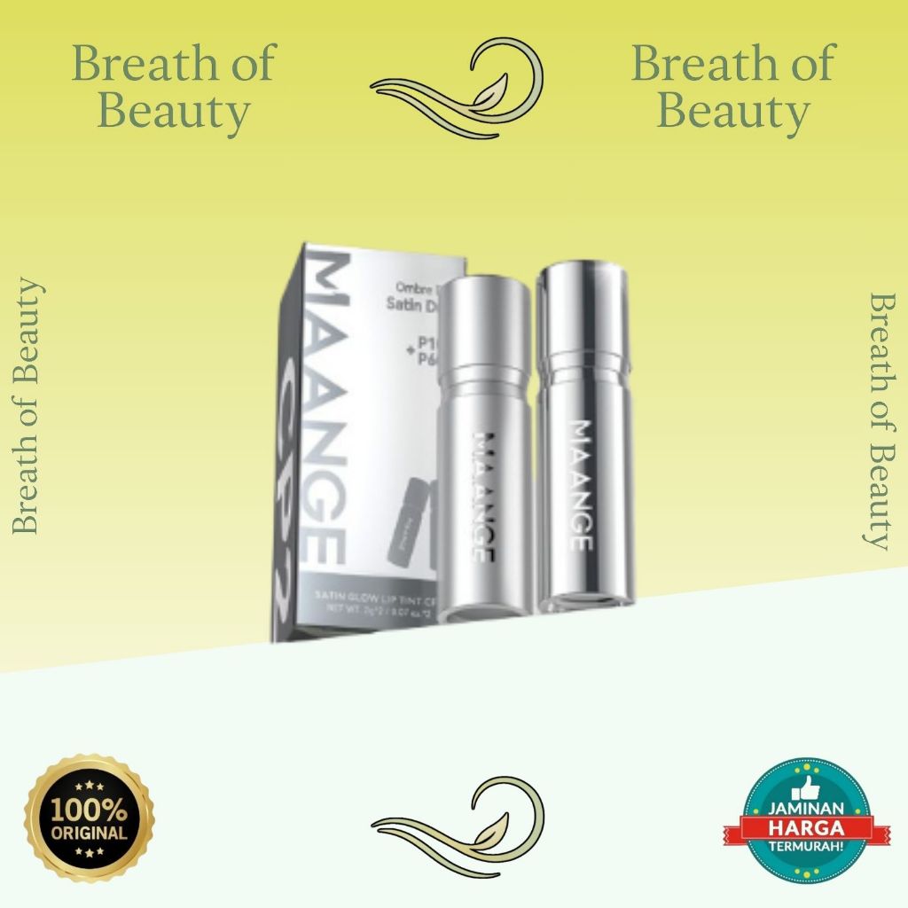 MAANGE Satin Glow Lip Tint Duo Kit Non-sticky Hydrating Lip Glossy 2gr | MG-CL02 | Natural Tahan Lam