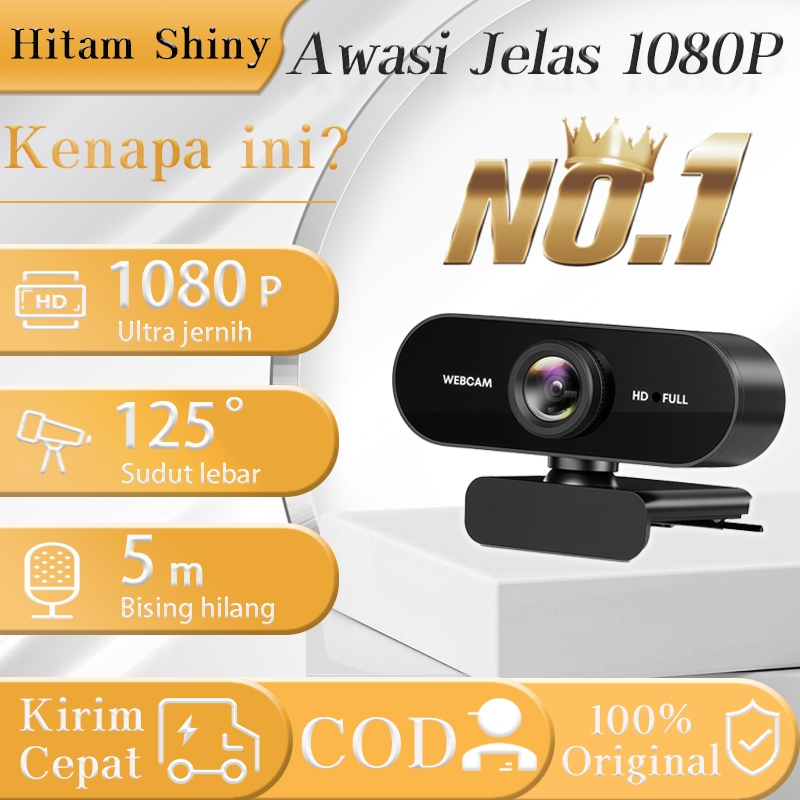 [Diskon terbatas] Webcam 6 generasi 1080P 8MP | AI fokus 125° | dual mic jangkau 5 meter | enhanced 