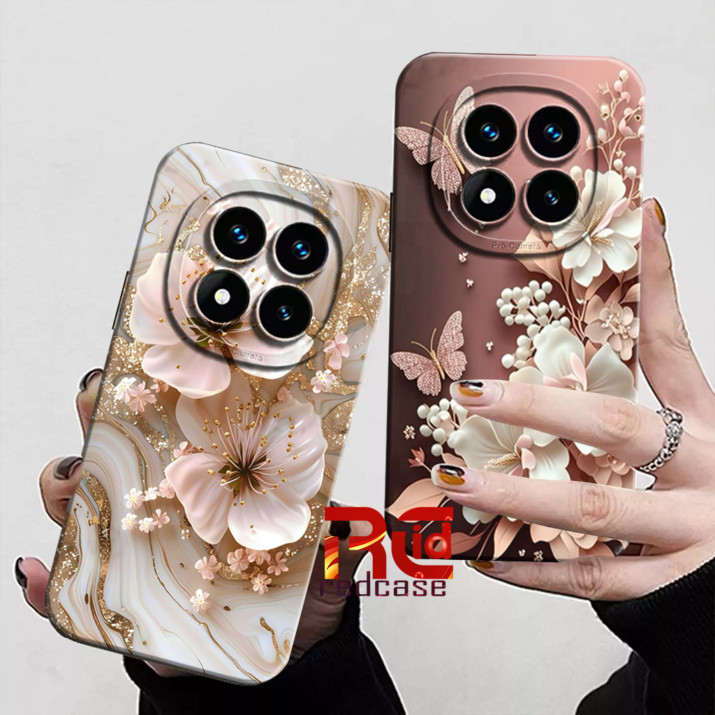 Case Bunga Redmi Note 15 5g / Note 15 Pro / Note 14 Pro - Softcase Silikon TPU Anti Slip