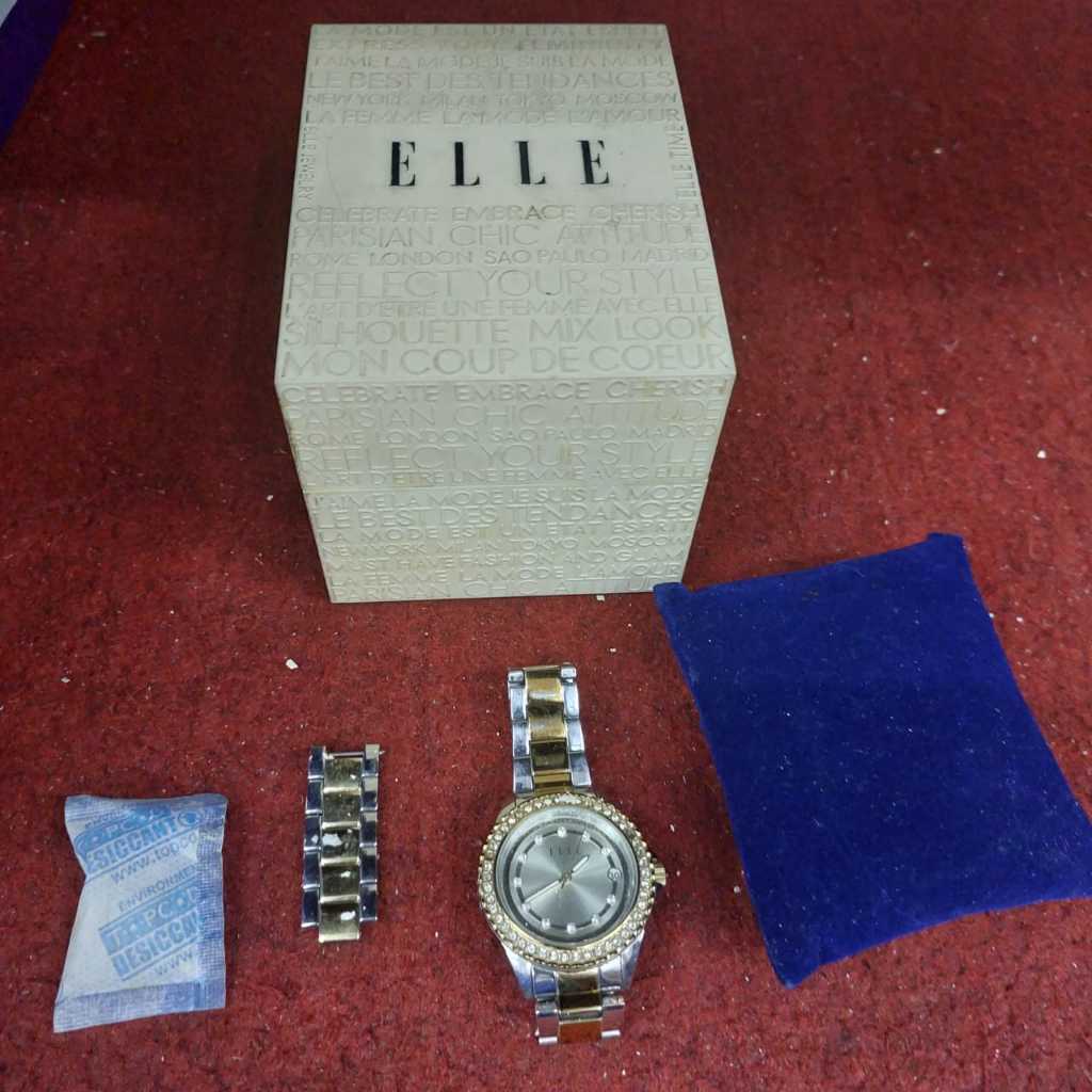 PRELOVED JAM TANGAN ARLOJI WANITA ANALOG ELLE EL 20080B02N 3 ATM WATER RESISTANT JAPAN MOVEMENT STAI