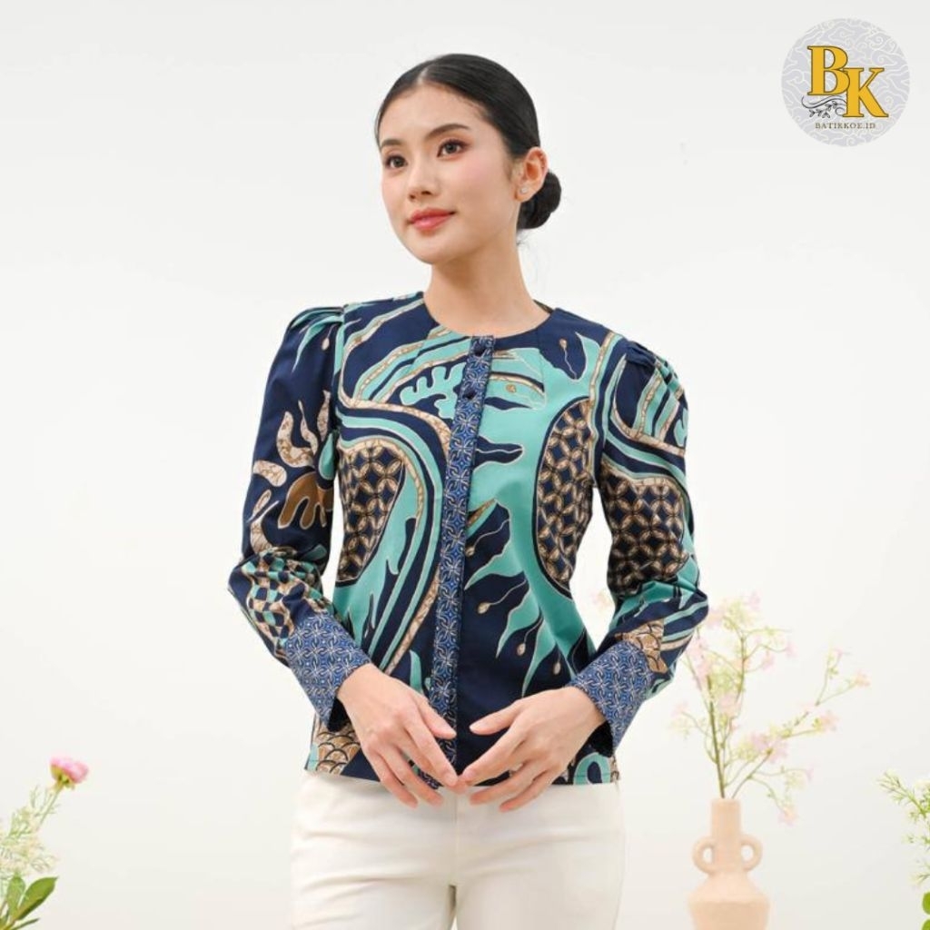 Atasan Batik 331P  AYU / Seragam Batik / Blouse Batik Wanita Modern / Couple Keluarga/ Nuansa Batik/