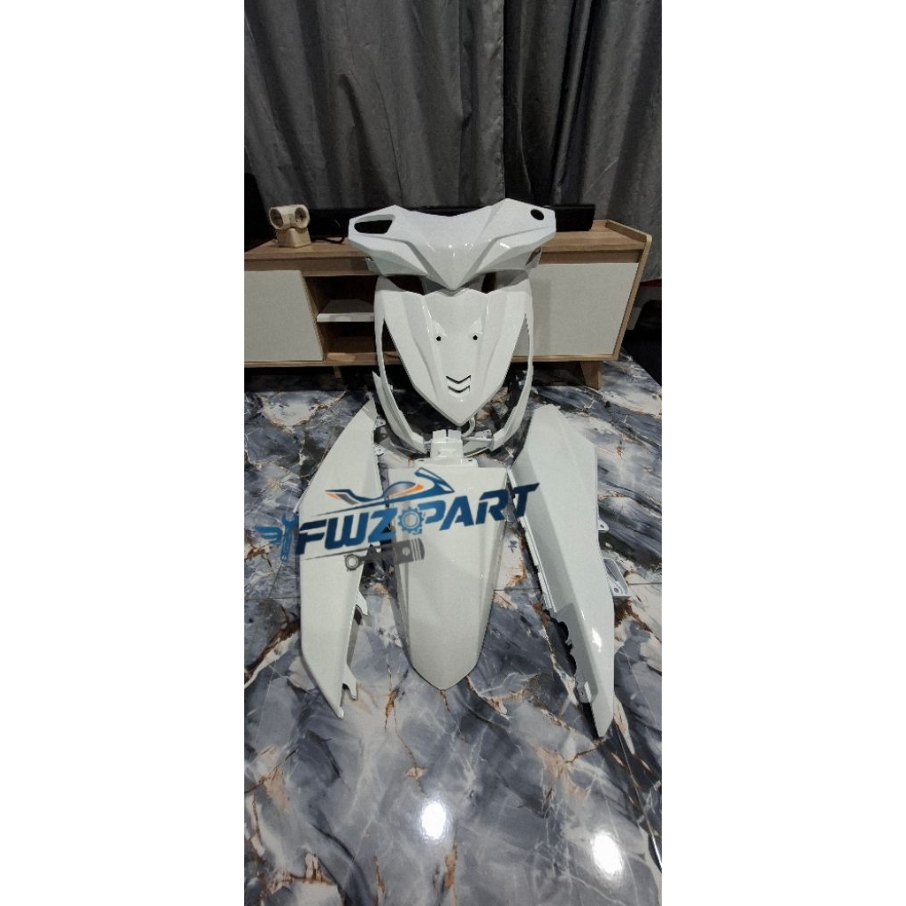 COVER FULLSET BODY HALUS BEAT FI 2013-2016 WARNA STNK PUTIH TERMURAH