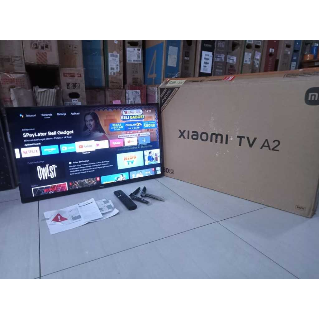 Android TV Xiaomi 32 inci HD Sudah Youtube Digital TV Kondisi bekas pemakaian 6394F