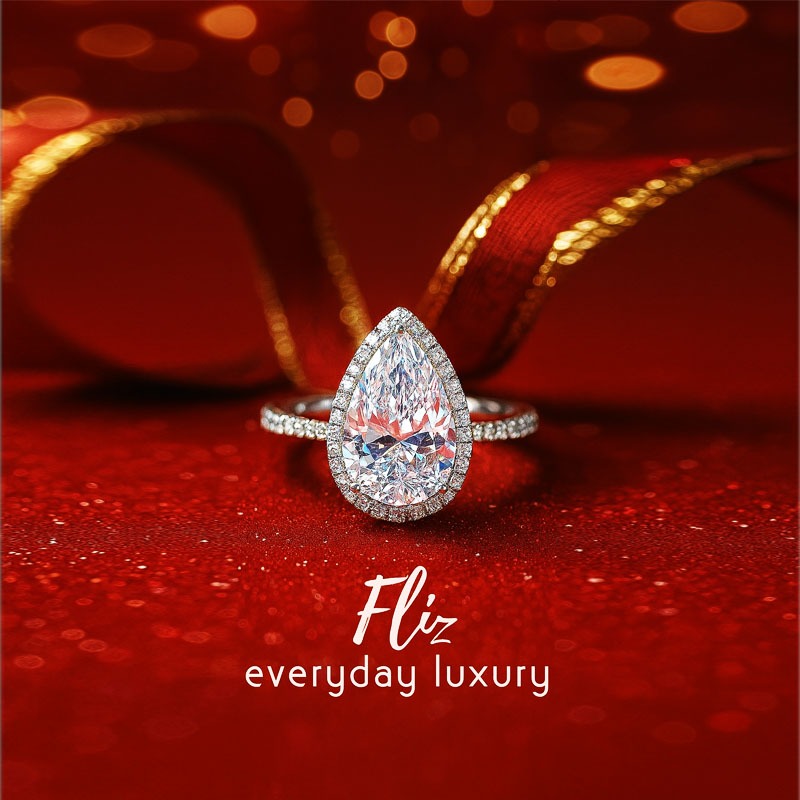 Fliz - TEARDROP RING - Cincin Teardrop Adjustable silver 925 S925 Silver925 CS20277