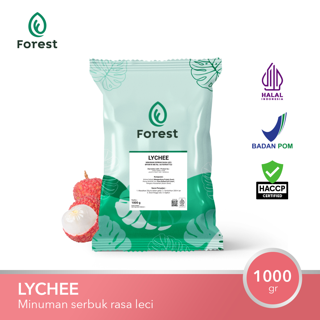 PROMO LIVE Bubuk Minuman Buah LYCHEE Powder 1000 gr - FOREST